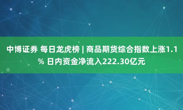中博证券 每日龙虎榜 | 商品期货综合指数上涨1.1% 日内资金净流入222.30亿元