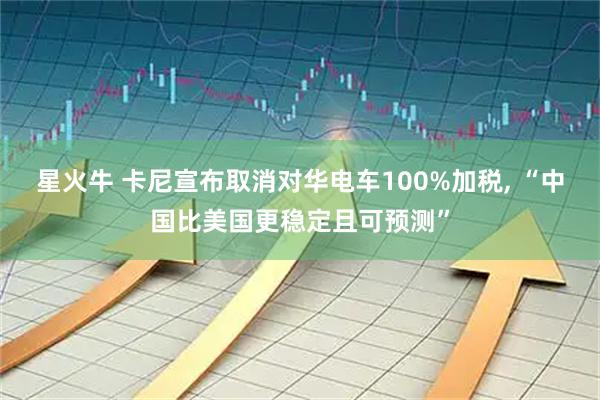 星火牛 卡尼宣布取消对华电车100%加税, “中国比美国更稳定且可预测”